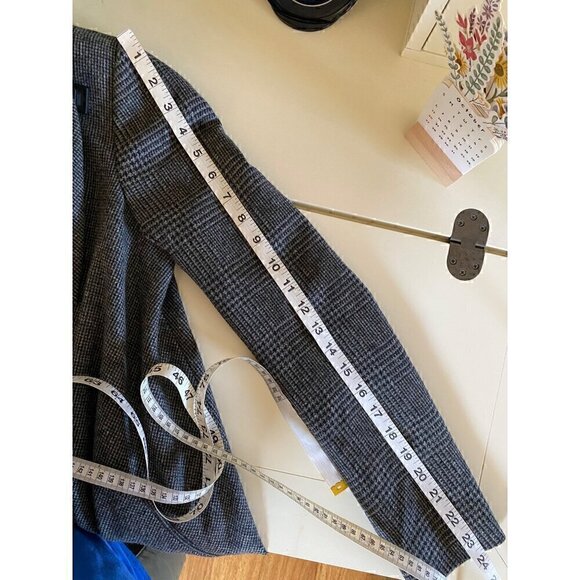 allsaints check monument wool  coat sz us 4 gray check houndstooth italian cloth - Picture 12 of 17